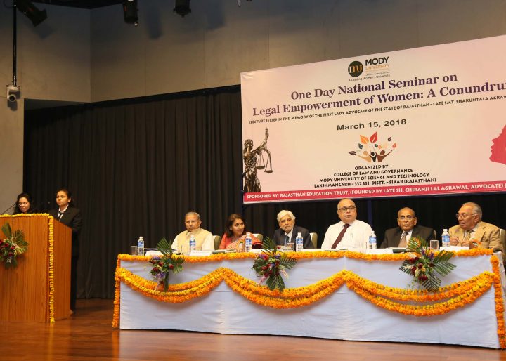 1 5 720x514 Seminar on “Legal Empowerment of Women: A Conundrum” held at Mody University.